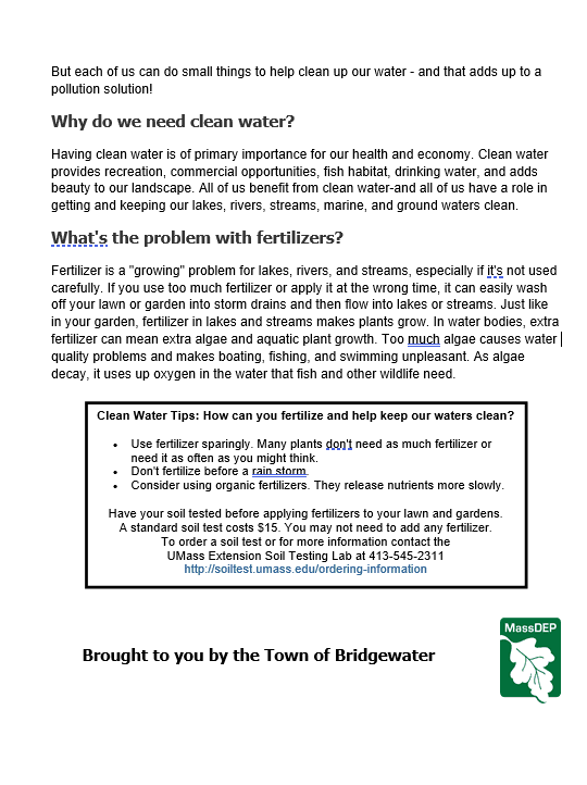 Brought to you by the town of bridgewater